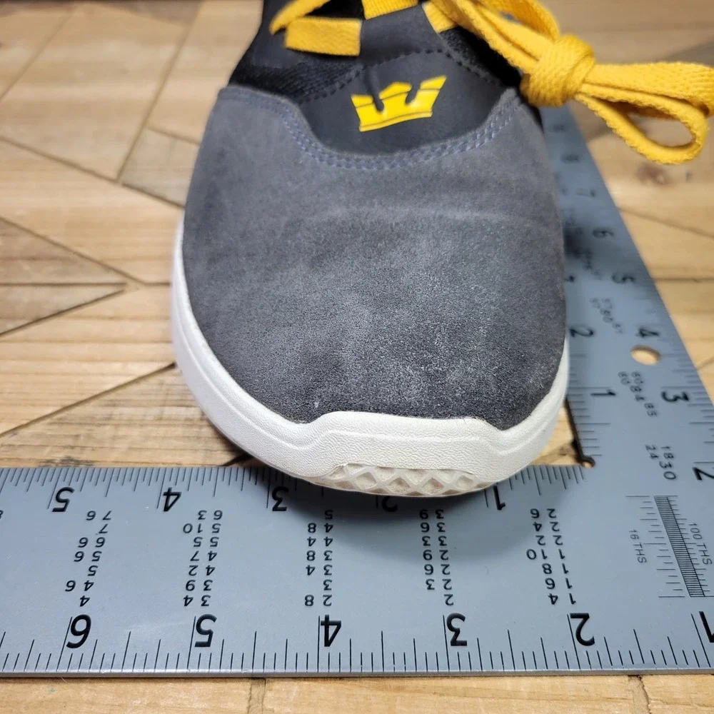 Supra‎ Titanium Men's 10 Gunmetal Gray Black Gold Athletic Suede Modern Sneakers - Picture 13 of 13